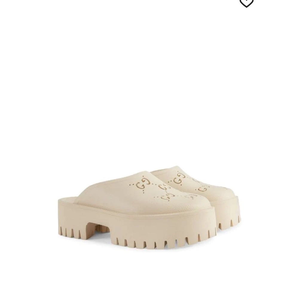 NWT Gucci Perforated GG platform mules